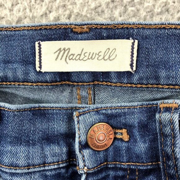 MADEWELL Womens Size 26 Distressed Light Wash ROADTRIPPER Mid Rise Skinny Jeans - Picture 9 of 16